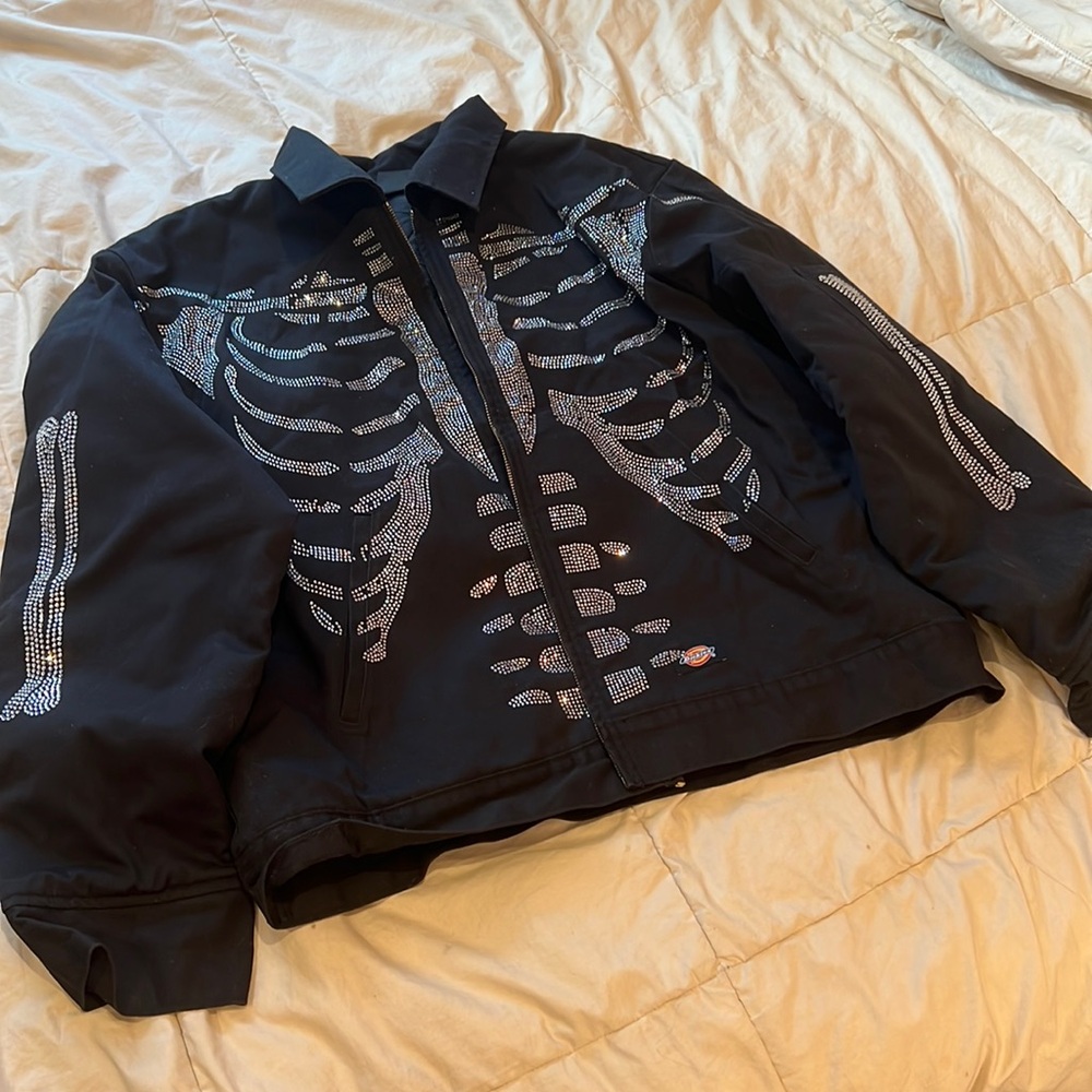 Men’s rhinestone skeleton jacket